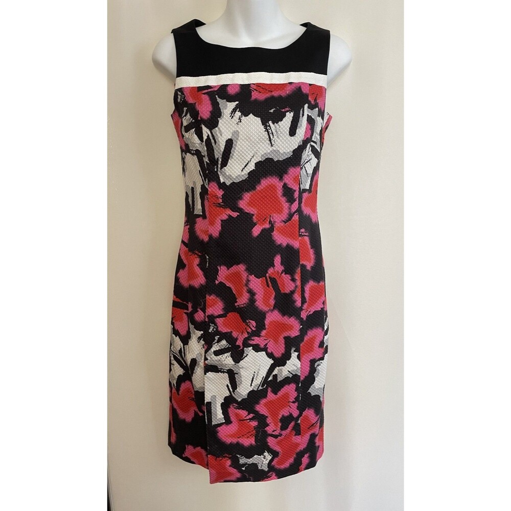 Laurèl Laurèl Germany Sleeveless Sheath Dress Bold Floral Abstract Print SZ 4